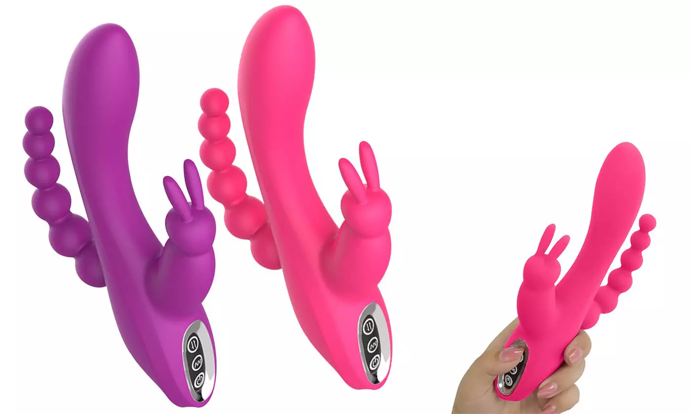 Triple Crown Rabbit Vibrator Waterproof Magnetic Rechargeable Anal Clit Vibrator