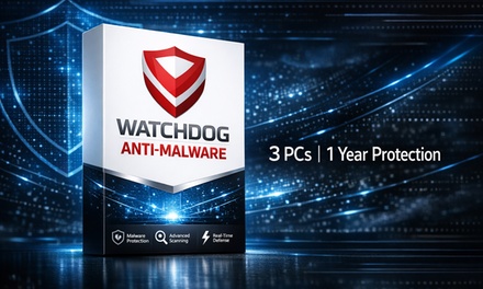 Watchdog Anti-Malware Software - 3 Devices for 1 Year - Watchdog Anti-Malware Software 