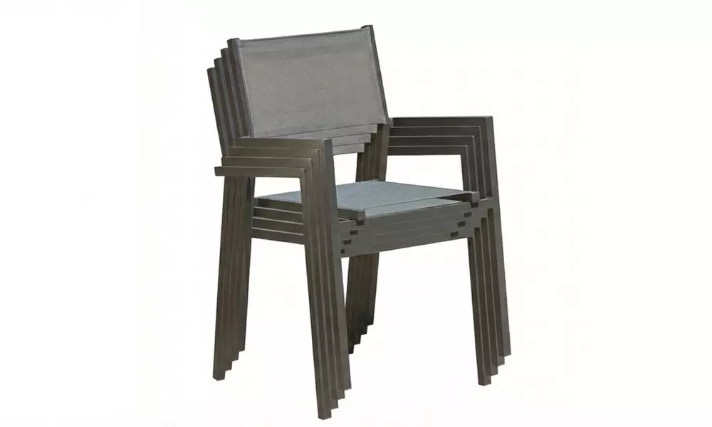 Console extensible "Lacos" de Kocoon en aluminium, chaises en option