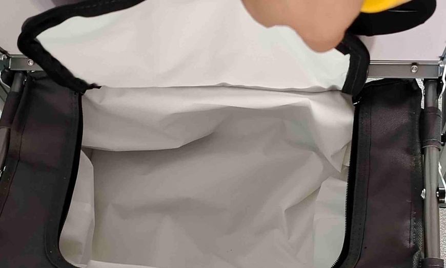 Image 5: Outsunny Folding Camping Chair with Cooler Bag Table