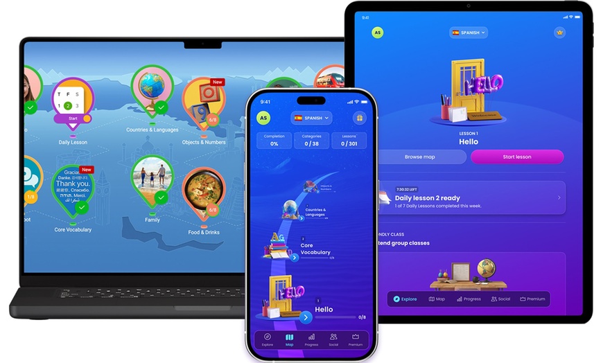 Image 2: 1 Monat / 1 Jahr / Lebenslang: Premium-Zugang für alle Sprachkurse