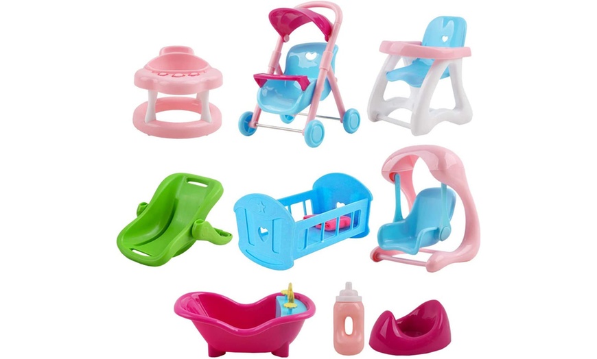 Image 9: Deao Set of 8 Mini 5'' Baby Dolls with Accessories