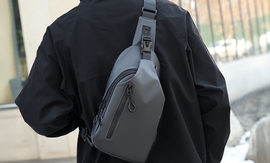Image 6: Water-Resistant Anti-Theft Sling Bag with USB Charging Port