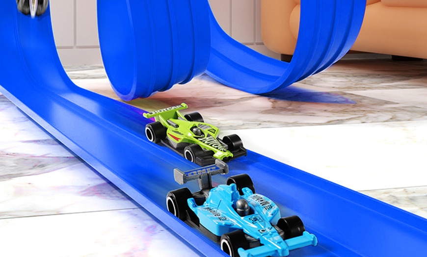 Image 8: Five Meter DIY Flexible Car Track Racing Set for Indoor Outdoor Play