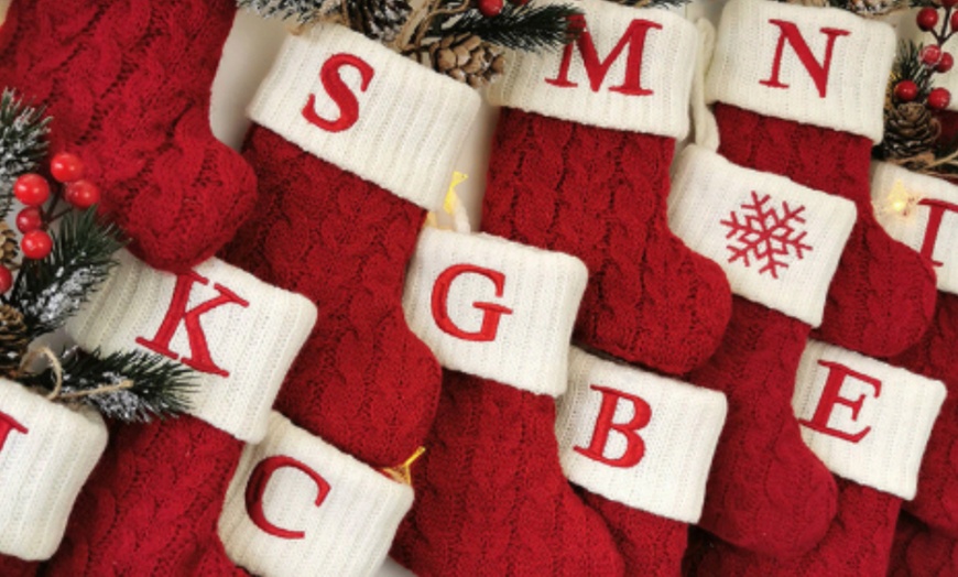 Image 5: Letter Christmas Yarn Knitted Sock Pendant