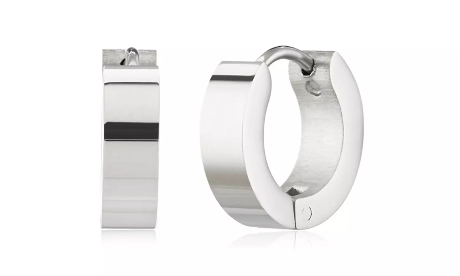 Stainless Steel Polished Hoop Earrings