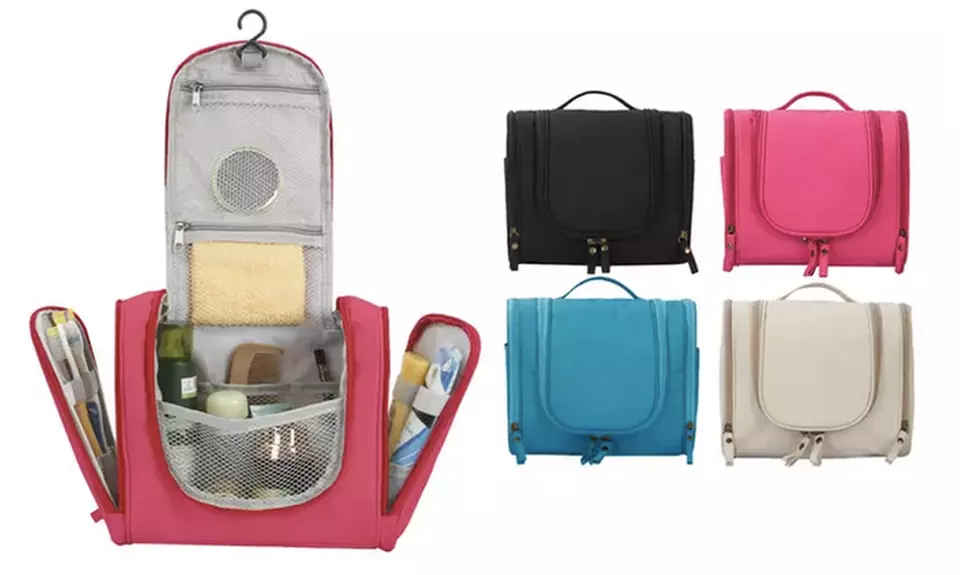 Hanging Travel Toiletry Bag Cosmetic Makeup Organizer Zipper Case - Primary Image