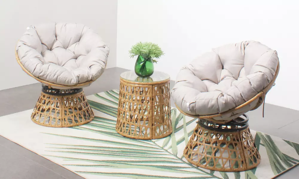 Salon de jardin Kocoon, collection "Zanpa" avec 2 fauteuils et 1 table, livraison offerte - Primary Image