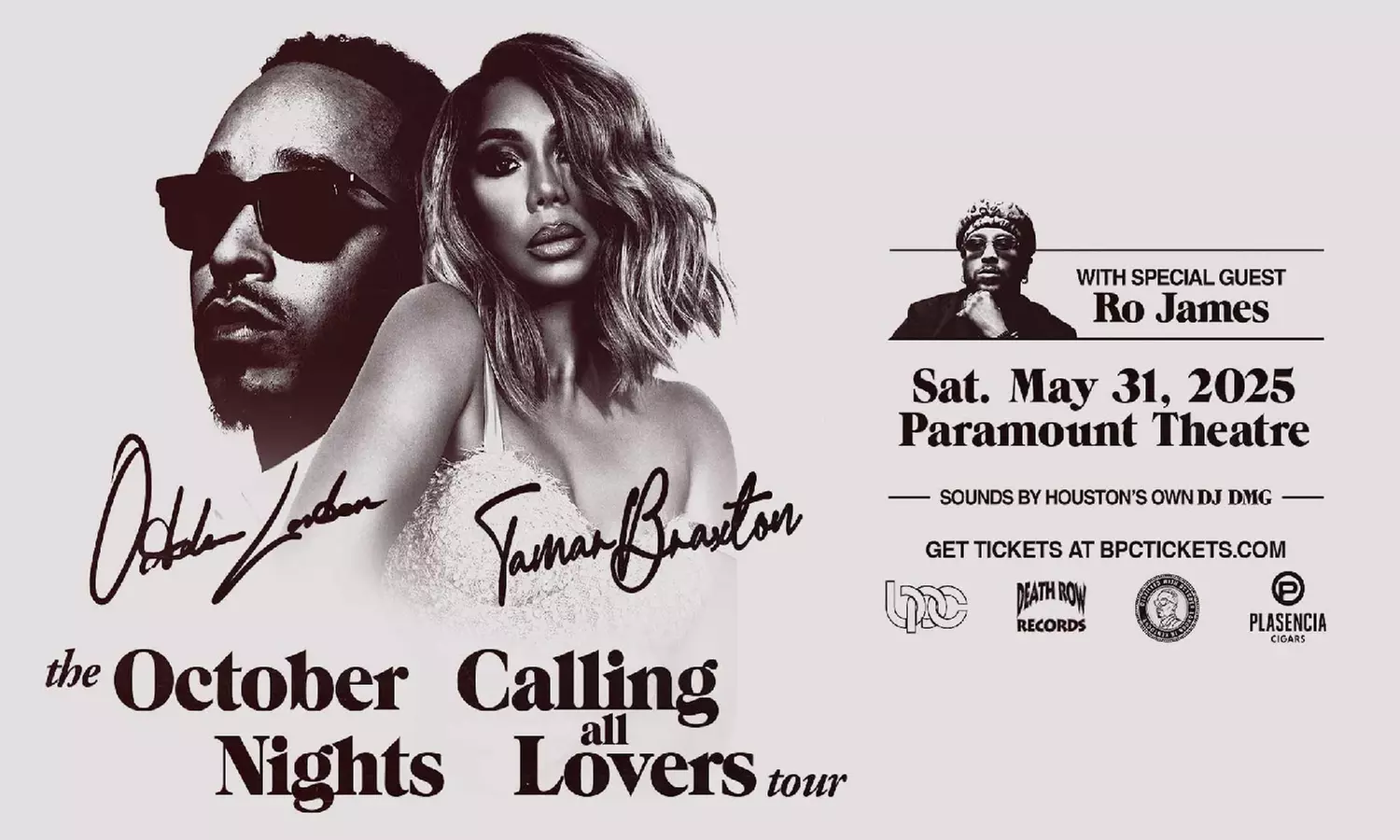 October London: October Nights Tour W/ Tamar Braxton and Ro James at Paramount Theatre on May 31 at 8PM - Primary Image