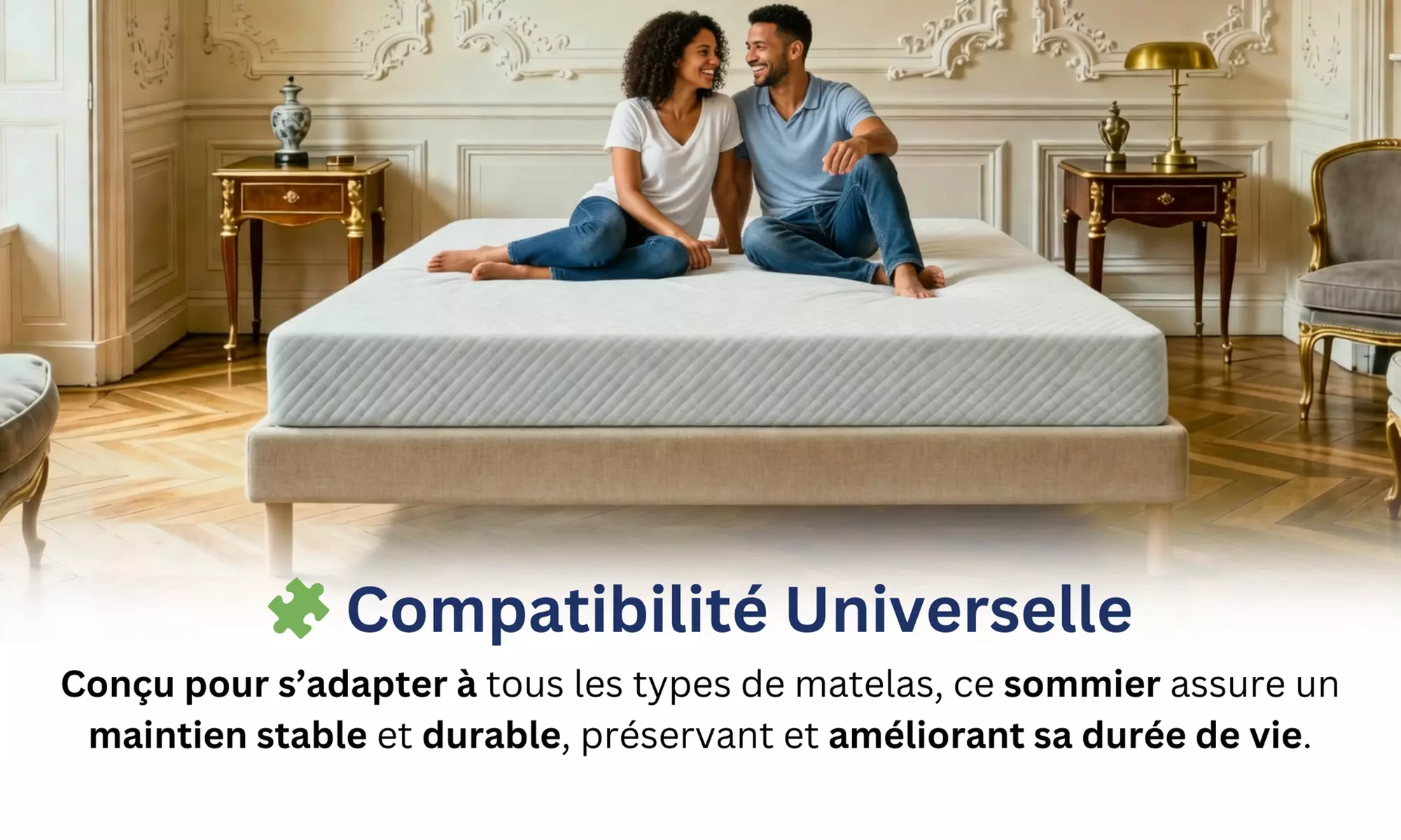 Sommier à latte dynamique, bois massif d'épicéa et de hêtre