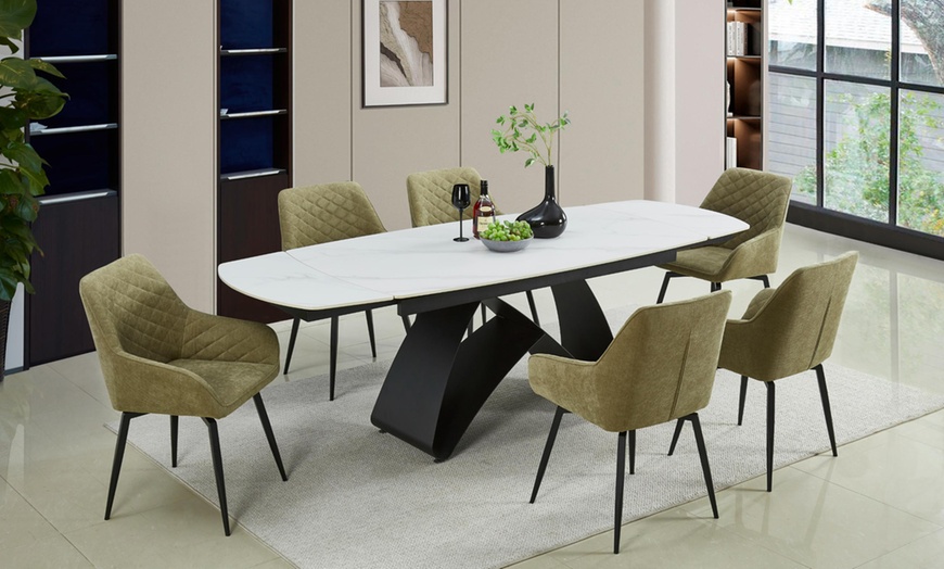 Image 2: DS Living Maelis Ceramic Dining Room Table
