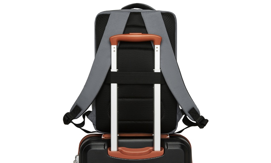 Image 34: Kono 20L Cabin Backpack with Red Trim for 15.6” Laptop Travel Daypack