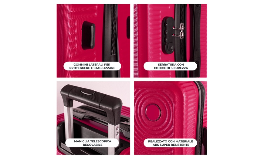 Image 20: ABS handbagage trolleykoffer in 10 kleuren