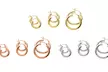3 Pack Italian Hoop Earrings in sterling silver - Second Medium