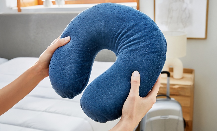 Image 1: Coussin de voyage viscoélastique, housse lavable, Pikolin Home