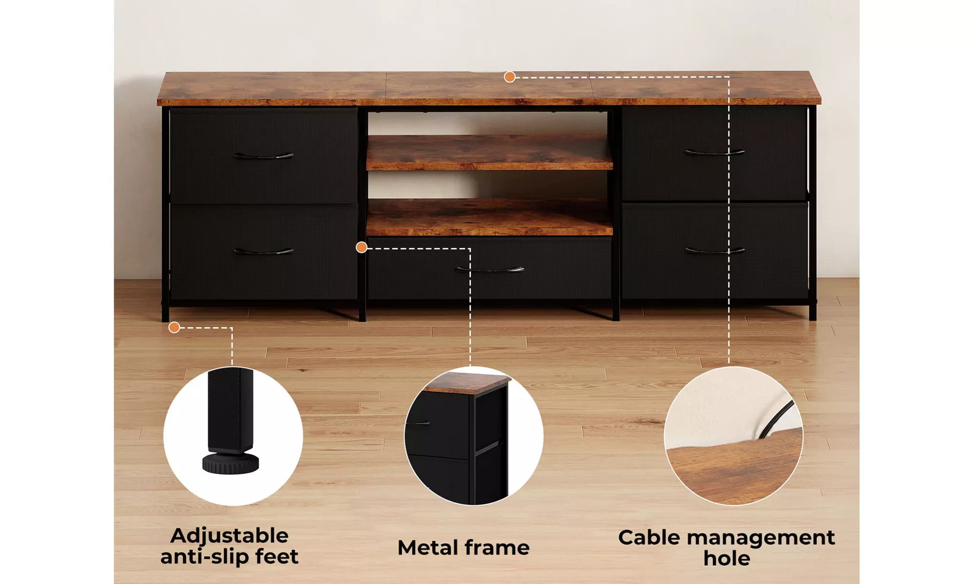 Levede Contemporary Entertainment Units and Media Consoles