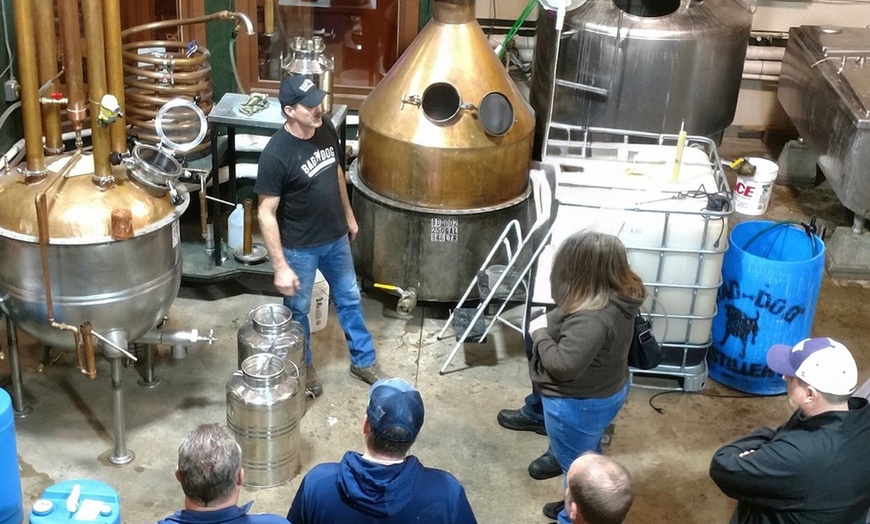Image 2: Distillery Tour with Tasting Flight and Souvenir Shot Glasses