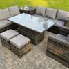 Image 1: 7-tlg. Fimous Polyrattan-Gartenmöbel-Set mit höhenverstellbarem Tisch