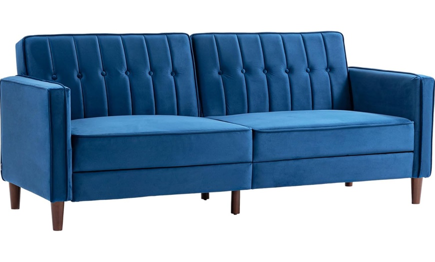Image 9: HomCom Three Seater Sofa-Bed