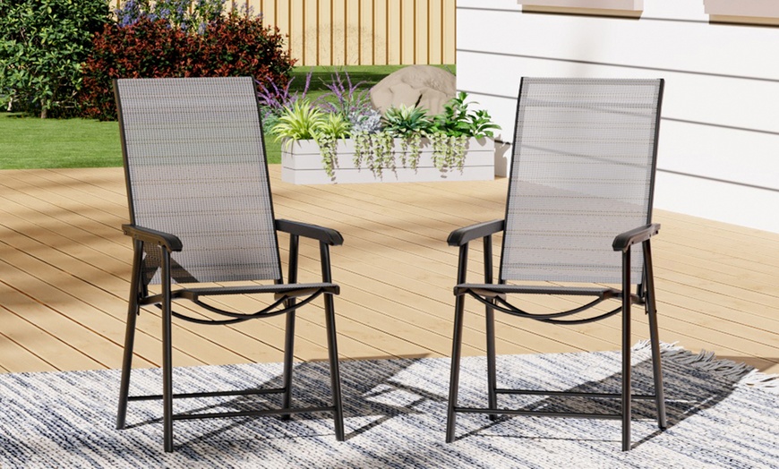 Image 11: Tempered Glass Table with Two Chairs