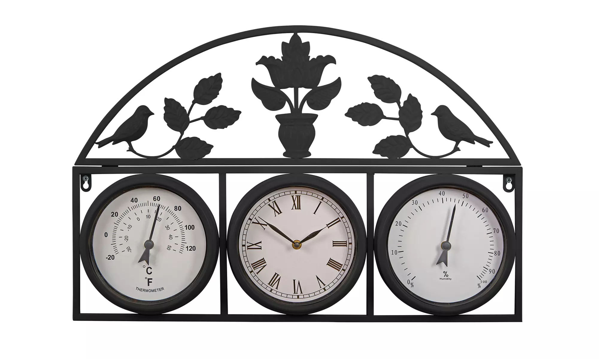 Garden Clock and Weather Station - Black, Grey or Cream - Primary Image