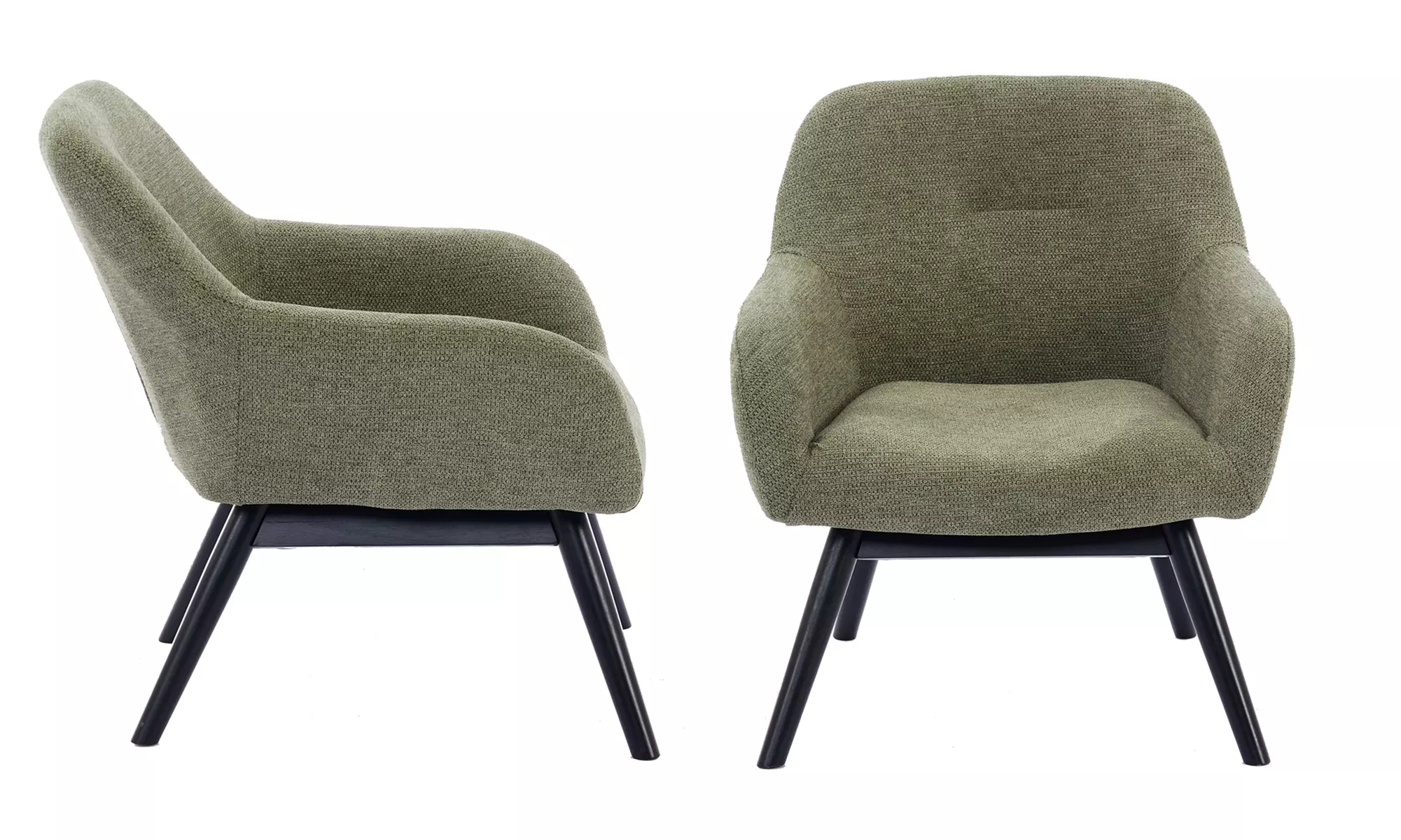 Poltrona scandinava con gambe in legno massello Doosense