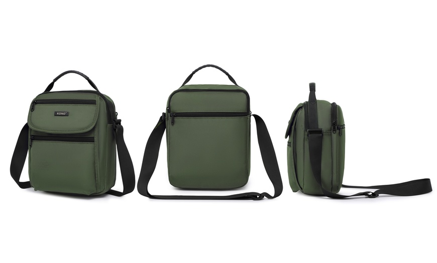 Image 9: Bolso bandolera resistente con múltiples bolsillos
