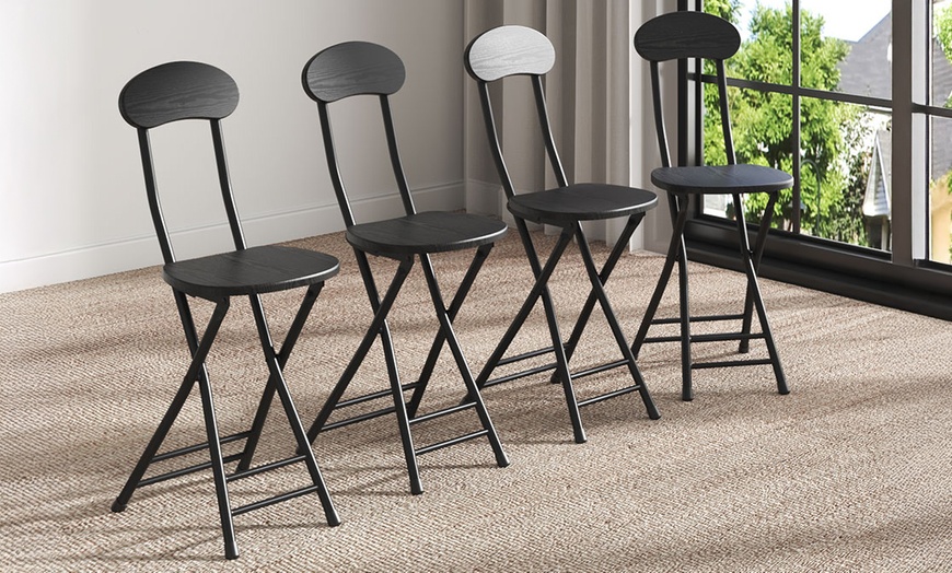 Image 6: Upto Four Compact Wooden Folding Chair 