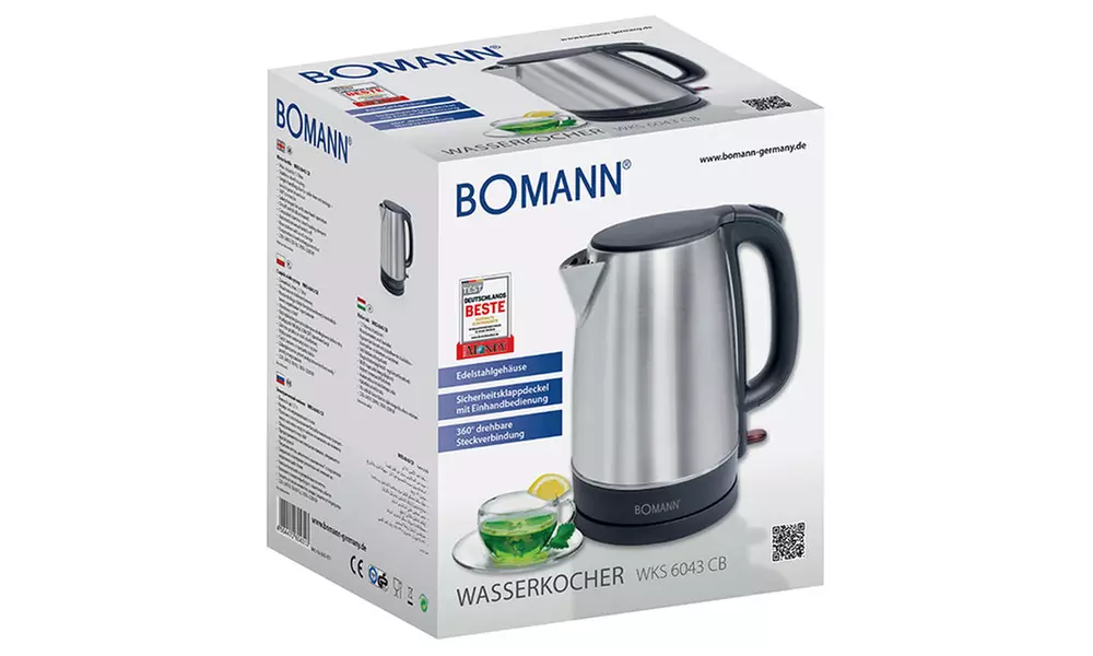 Bouilloire electrique inox sans fil Bomann 1,7L 2200 W - Image 3