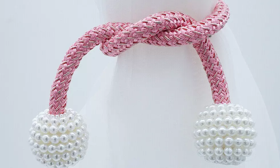 2Pcs Curtain Tie Backs Magnetic Ball Buckle Holder Tieback Clips Window Home