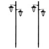 Image 3: One or Two 1.4m Twin-Head Solar Warm White LED Lamp Post Lights