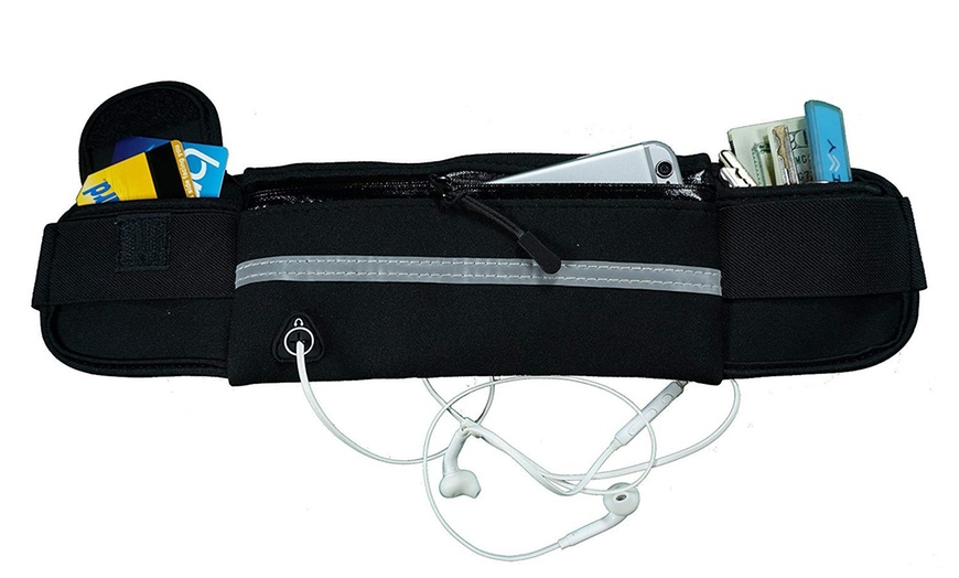 Image 2: Running Bum Bag Fanny Pack Travel Waist Money Belt Zip Hiking Pouch Wallet