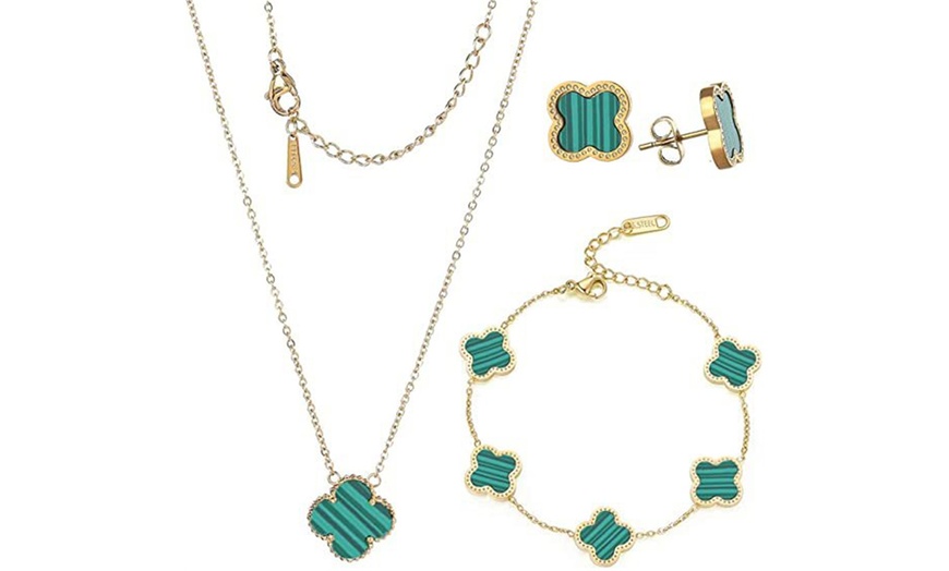Image 9: Four-Leaf Clover Themed Jewellery Set 