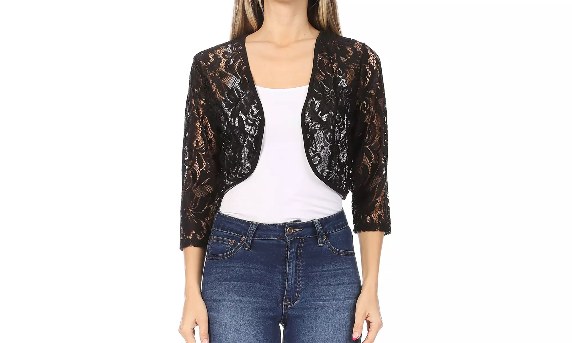 Women's Casual Crochet Lace Bolero Cardigan