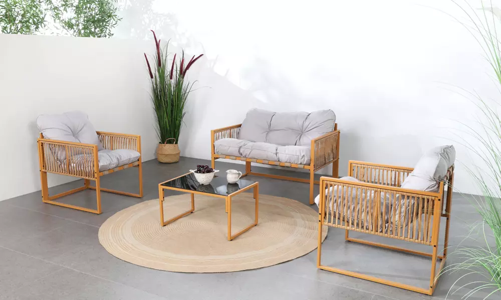 Salon de jardin Kocoon 4, 5 ou 8 places effet rotin, modèle "Forli"