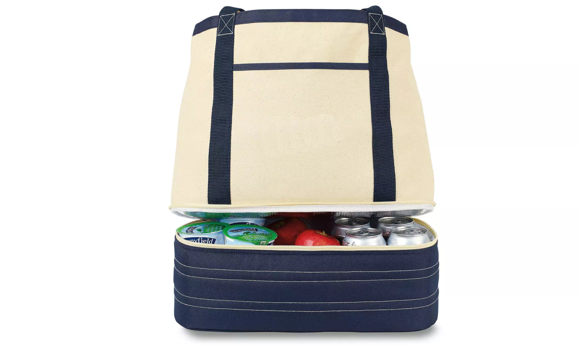 One or Two Personalized Cooler Coastal Cotton Insulated Tote Bags at Qualtry (Up to 55% Off) - Second Medium