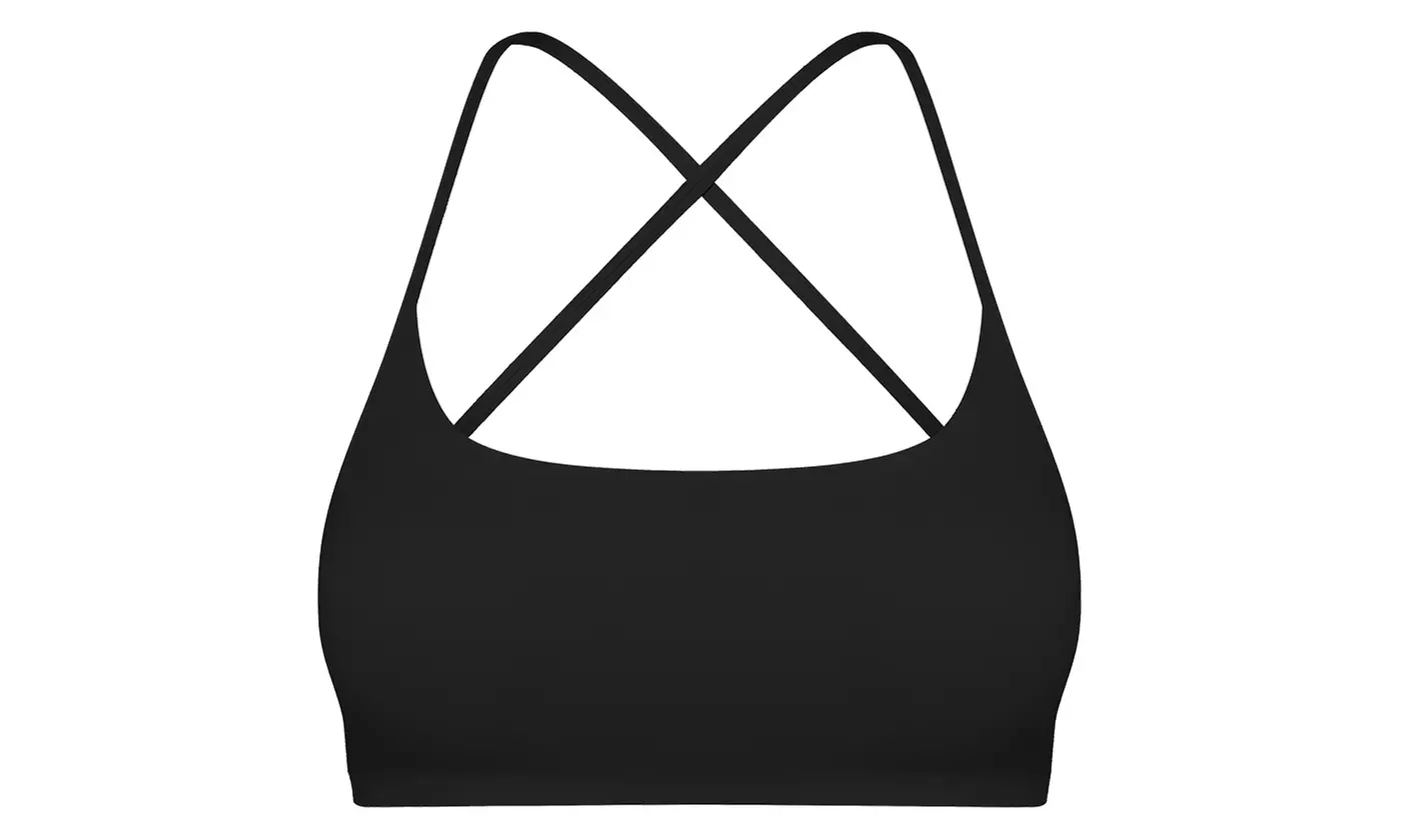 N'POLAR Women's Cross Back Sports Bra Padded Strappy Light Support Workout Bra