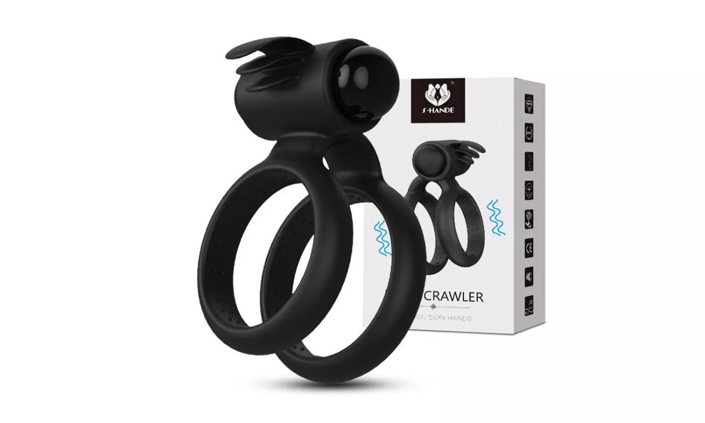 Vibrating Penis C-Ring Clit Stimulator Licking Massage Sex Toys