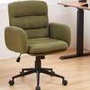 Image 1: Upholstered Swivel Office Chair