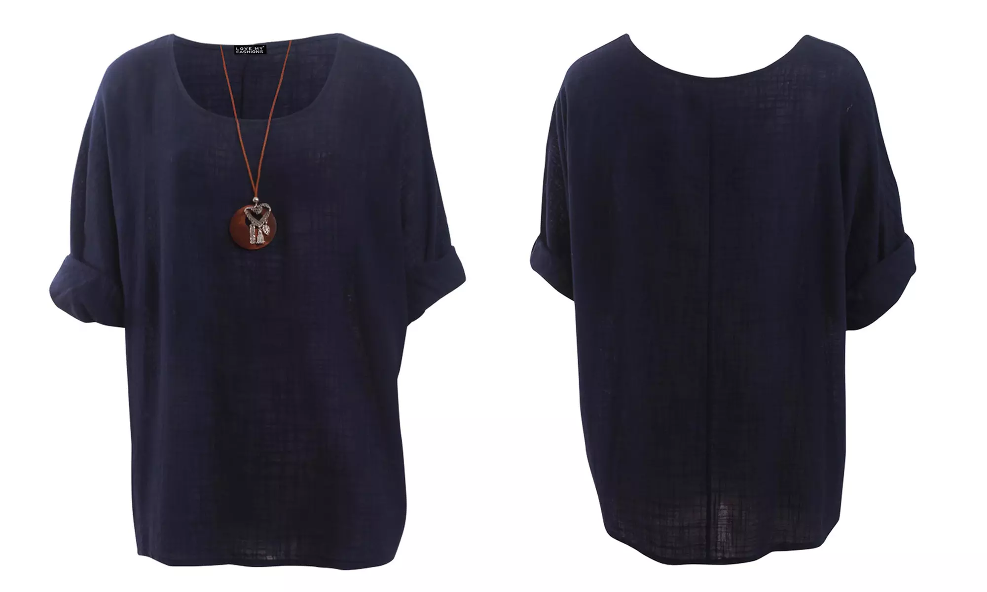 Love My Fashions Women's Plain Necklace Tunic Top