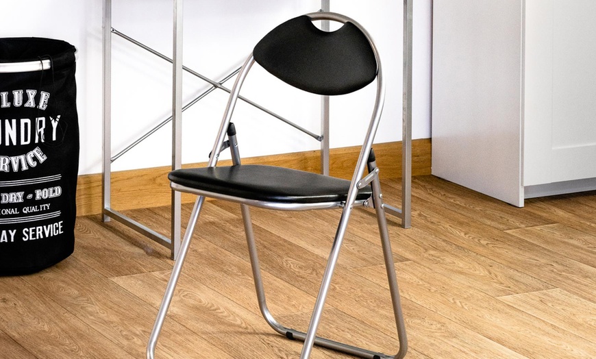 Image 2: Padded Folding Desk Chair