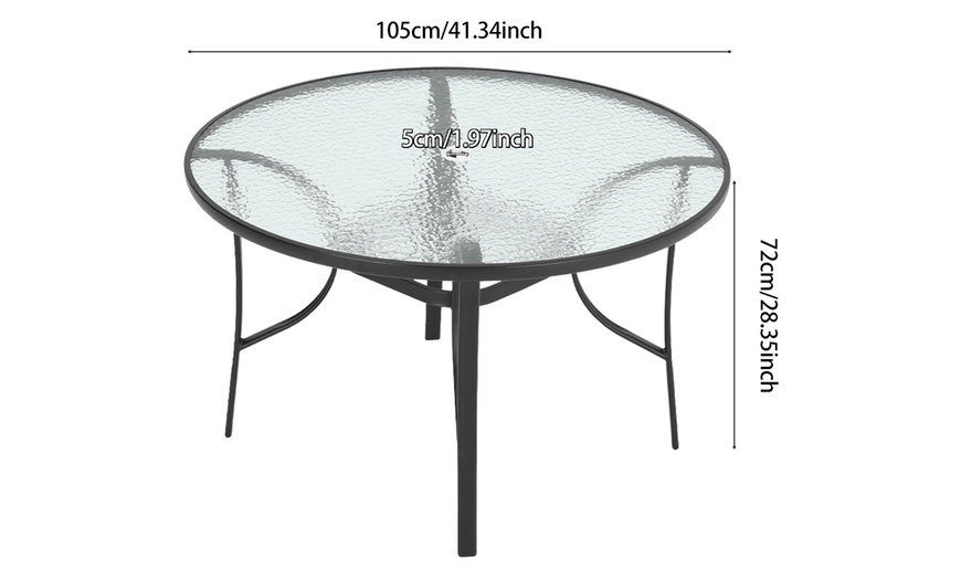 Image 7: Outdoor Rippled Tempered Glass Coffee Table with 4 Styles