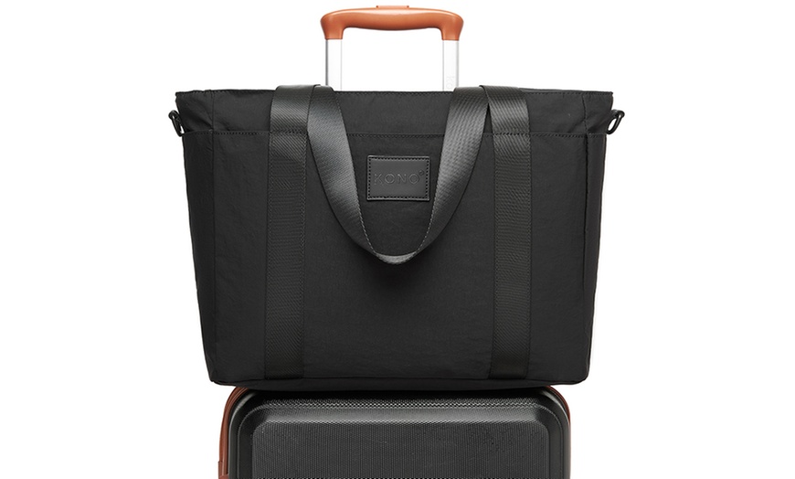 Image 7: Travel-Smart Laptop Tote with 15.6” Protection and 3-Way Carry Design