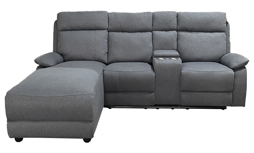 Image 14: Sorento Three Seater Fabric Corner Reclining Sofa 