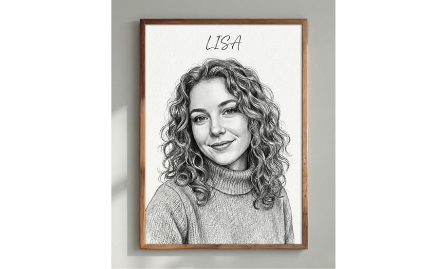 Image 2: Custom Pencil Sketch Portrait Artwork for Beautiful Home Decoration 