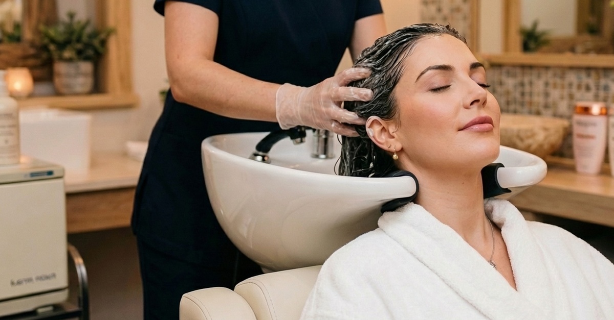 Ritual de spa capilar con mascarilla nutritiva y peinado en Alicante