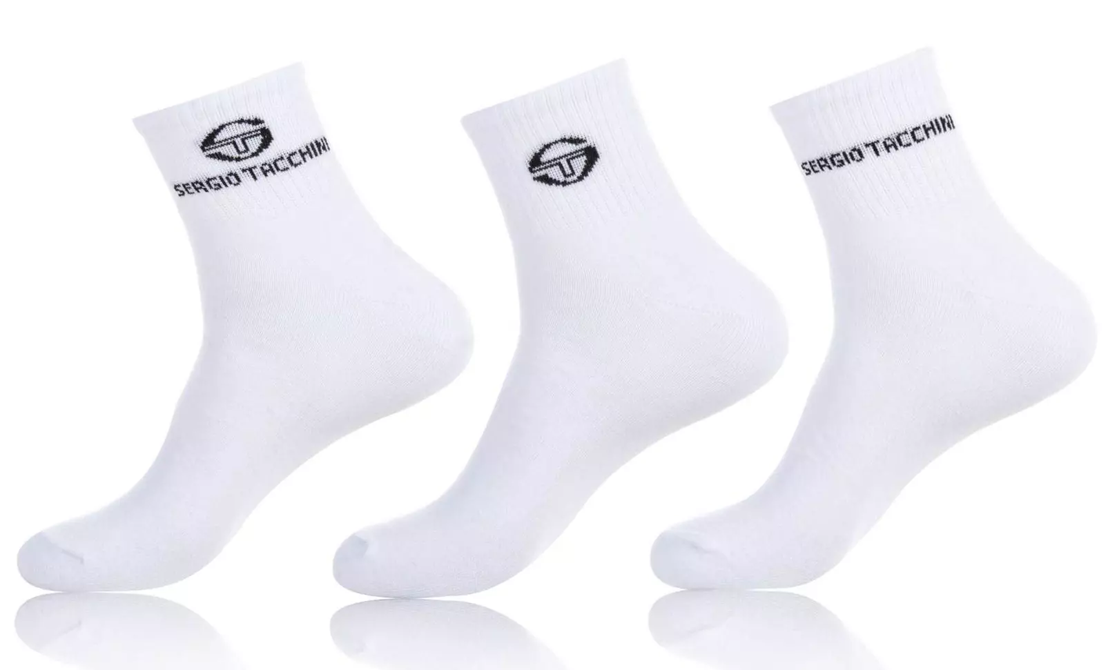 9er-, 15er- oder 24er-Pack Sergio Tacchini Herren-Socken in Weiß oder Schwarz - Primary Image