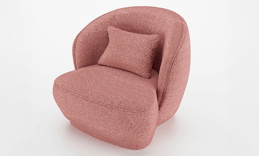 Image 2: Fauteuil "Pab" design bouclé ou tissu chenille