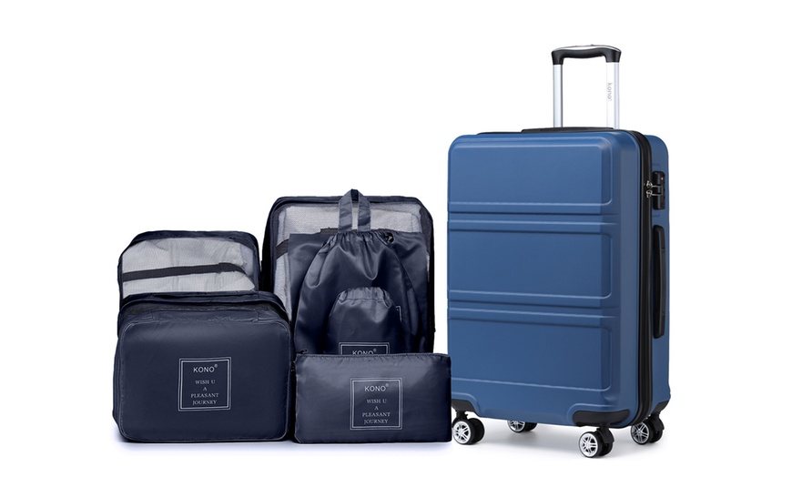 Image 2: KONO 9-Piece Travel Set Cabin Suitcase And Organizer Bags
