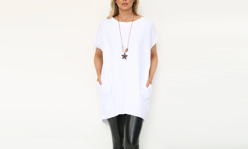 Image 15: Want Clothing Oversized Sleeveless Hi-lo Back Baggy T-Shirt Dress